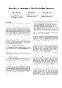 Learning to Understand Web Site Update Requests