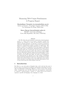 Measuring Web-Corpus Randomness: A Progress Report