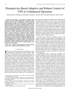 Dissipativity-based adaptive and robust control of ups in unbalanced