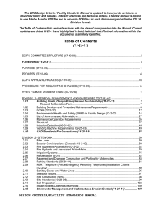 Table of Contents - Facilities Management