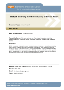 2008/09 Electricity Distribution Quality of Service Report