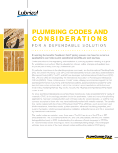 plumbing codes and considerations