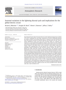 Seasonal variations in the lightning diurnal cycle and implications