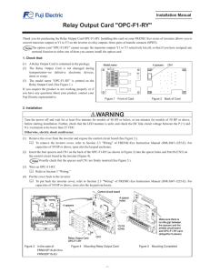 Relay Output Card "OPC-F1-RY" - Fuji Electric Corp. of America