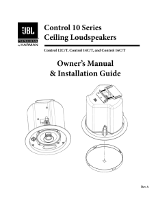 Control 10 Series Ceiling Loudspeakers Owner`s Manual