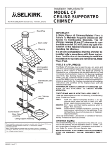 model cf ceiling supported chimney