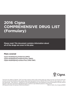 2016 Cigna COMPREHENSIVE DRUG LIST (Formulary)