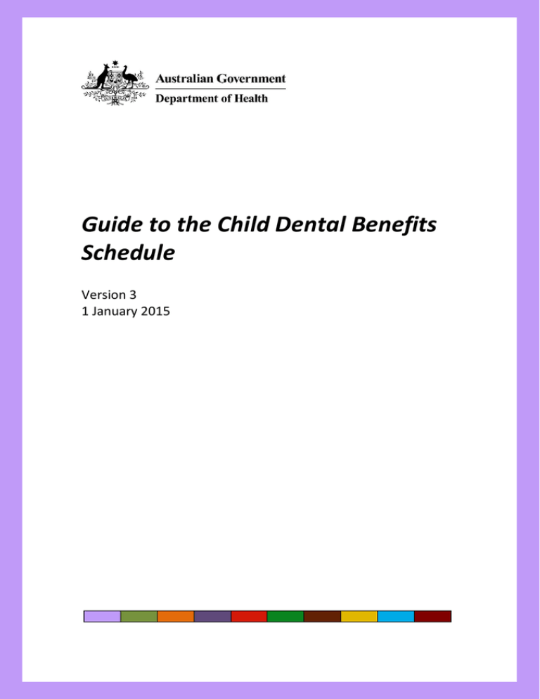 Guide to the Child Dental Benefits Schedule
