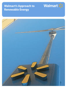 Walmart`s Approach to Renewable Energy