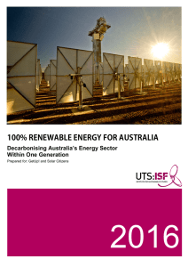 100% Renewable Energy for Australia – Decarbonising Australia`s