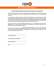 Renewable Energy Credit Assignment Agreement