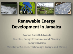 Renewable Energy Development in Jamaica