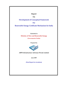 Renewable Energy Certificate Mechanism for India