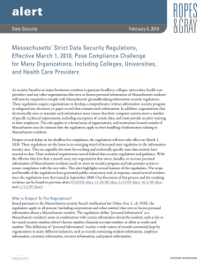 Massachusetts` Strict Data Security Regulations, Effective March 1