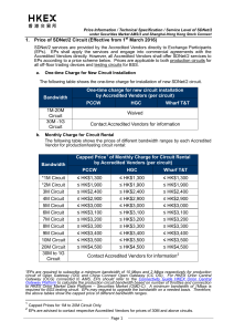 Price Information / Technical Specification / Service Level of