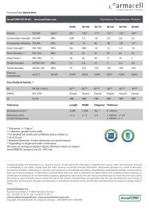 Technical Data: March 2014 ArmaFORM PET/W