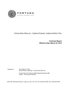 Technical Report - Fortuna Silver Mines