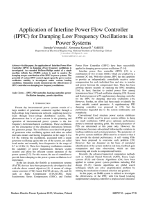 Application of Interline Power Flow Controller (IPFC) for Damping