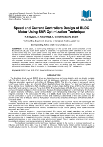 Speed and Current Controllers Design of BLDC Motor Using SNR