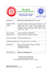 दकक्षिण पपूरर्व ररेलररे SER/KGPW/HHP/DEMU/DPC/2015-02