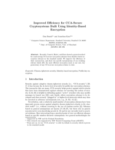 Improved Efficiency for CCA-Secure Cryptosystems Built Using