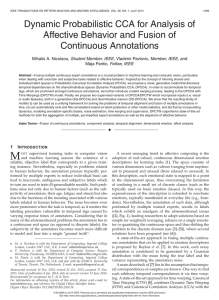 Dynamic Probabilistic CCA for Analysis of Affective Behavior