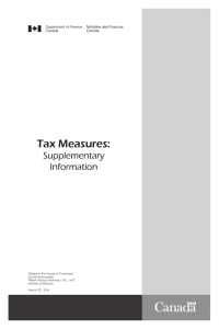 Tax Measures: Mesures fiscales :