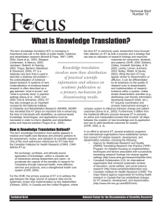 What is Knowledge Translation?
