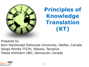 7A NB Principles of Knowledge Translation (KT).