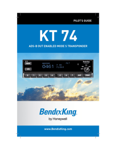 KT 74 ADS-B Out Enabled Mode S Transponder