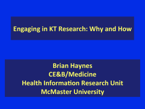 Engaging in Knowledge Translation Research