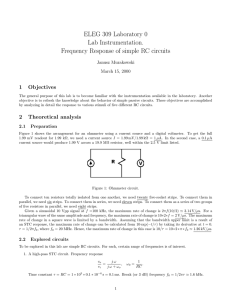 ELEG 309 Laboratory 0 Lab Instrumentation. Frequency Response