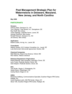 Pest Management Strategic Plan for Watermelons in Delaware