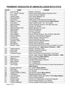 PROMINENT GRADUATES OF AMERICAN LEGION BOYS STATE