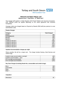 Private patient price list - Torbay and South Devon NHS Foundation