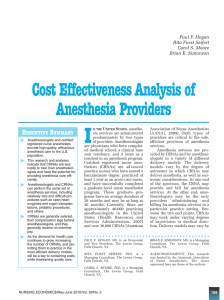 Cost Effectiveness Analysis of Anesthesia Providers