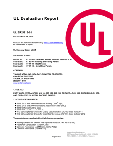 UL Evaluation Report
