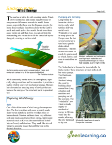 wind energy backgrounder - Re