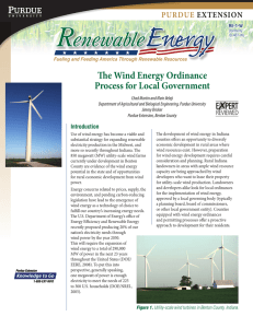 The Wind energy ordinance Process for Local Government