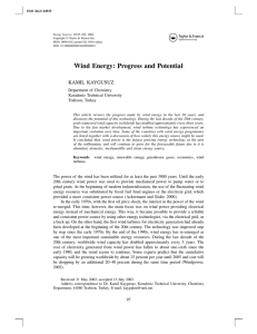 Wind Energy: Progress and Potential