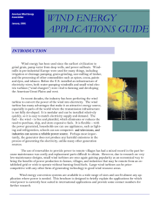 Wind energy applications guide (Technical