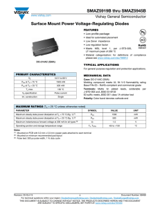 SMAZ5919B thru SMAZ5945B Surface Mount Power Voltage