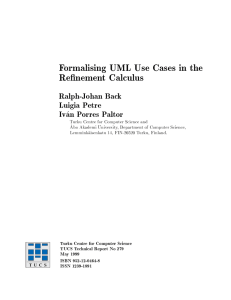 Formalising UML Use Cases in the Re nement Calculus