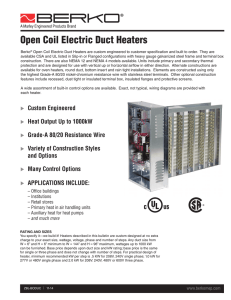 Open Coil Electric Duct Heaters Sales Flyer