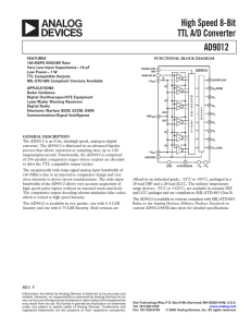 AD9012 High Speed 8-Bit TTL A/D Converter Data Sheet (REV. F)