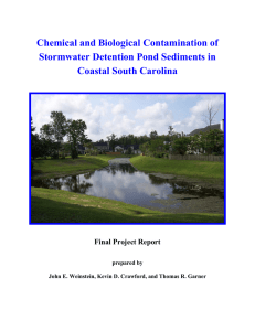 Contamination of stormwater detention pond sediment in coastal