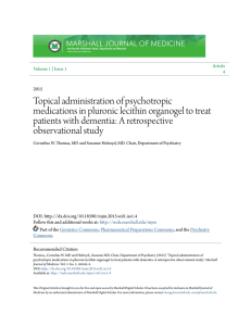 Topical administration of psychotropic medications in pluronic