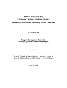 Annual Report of the Florida Bay Science Oversight Panel