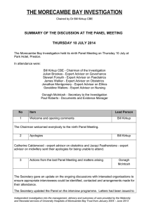 Morecambe Bay Investigation Summary of Panel Meeting