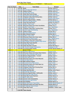 Team Performance Schedule